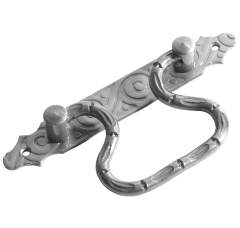 Ручка-скоба откидная (185) мод.2 кованая - чернёное серебро